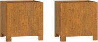 vidaXL Plantenbakken met poten 2 st roestig 30x30x30 cm cortenstaal