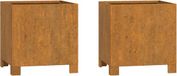 vidaXL Plantenbakken met poten 2 st roestig 30x30x30 cm cortenstaal