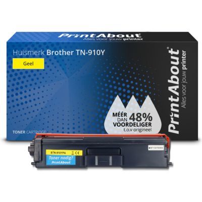 PrintAbout Brother TN-910Y Toner Geel Extra Hoge Capaciteit