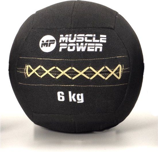 Muscle Power Wall Ball Kevlar - 6 kg - Zwart