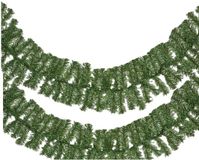 Bellatio Decorations guirlande de sapin - 2x - vert - 270 x 9,5 cm - PVC