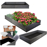 MODO24 Jardinière bois, bac à plantes, bois massif, pin, jardinière à herbes, bac à fleurs, jardin, terrasse, 27x237x90 cm, gris, ZP06