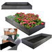 MODO24 Jardinière bois, bac à plantes, bois massif, pin, jardinière à herbes, bac à fleurs, jardin, terrasse, 27x237x90 cm, gris, ZP06