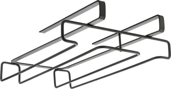 Metaltex My-Glass Glazenhouder - Zwart - Metaal - 28x20x7cm