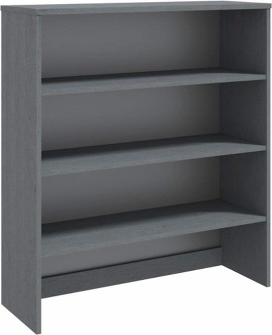 vidaXL Opzetkast HAMAR 90x30x100 cm massief grenenhout donkergrijs