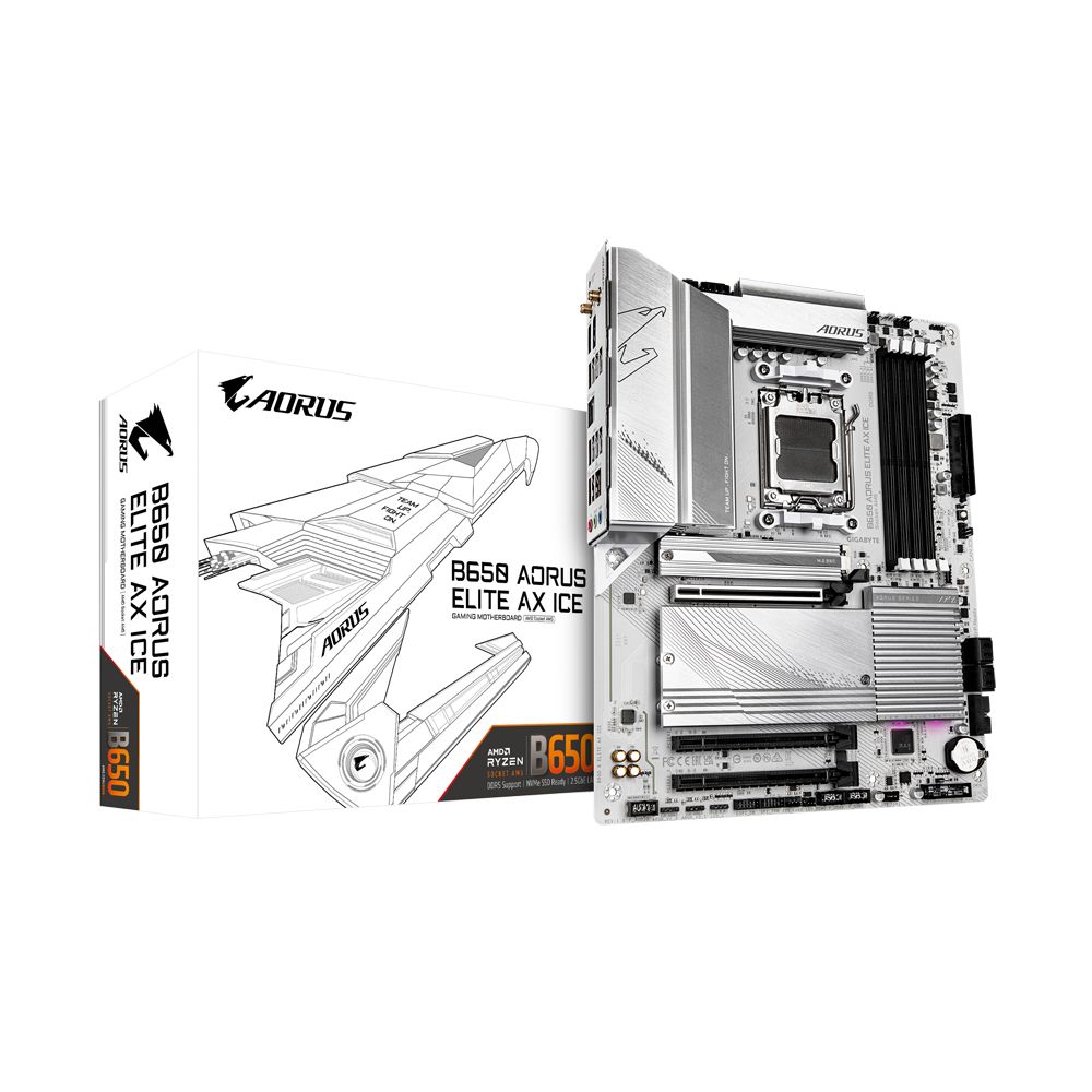 GIGABYTE B650 AORUS ELITE AX ICE - ATX Motherboard - AMD B650 - Socket AM5