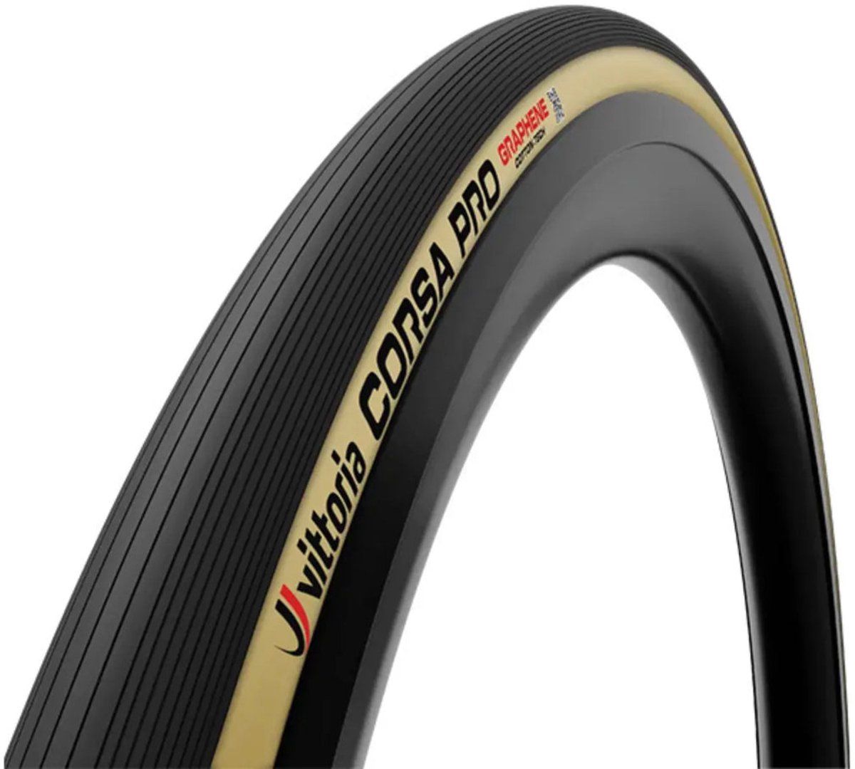 Vittoria Corsa Pro Tube-Type vouwband, fietsband, beige/zwart, 28 x 1,10