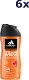 Adidas Team Force Douchegel - 6 x 250 ml - Voordeelverpakking