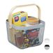 Merkloos Relaxdays Opbergmand, met handvat, voor kleding, decoraties, staal en hout, gebruiksvoorwerp mand, 17,5 x 26 x 24,5 cm