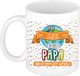 Bellatio Decorations Naam mok papa Charlie - wit - de beste - keramiek - 300 ml - Vaderdag - cadeau
