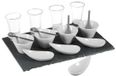 Secret de Gourmet Serveerplank - amuse hapjes - leisteen/porselein - wit - 17-delig