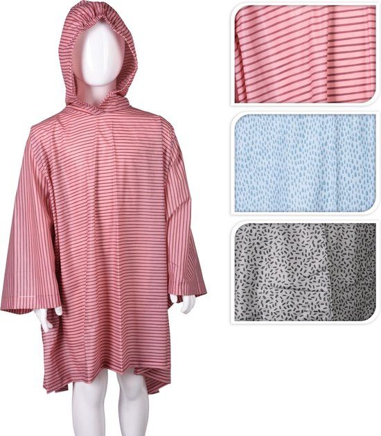Home & Styling Regenponcho met print - Kinderen - 3 tot 4 jaar - 3 stuks - Unisex - Multi