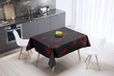 Bonamaison Tafelkleed, Anti-Mold, Sneldrogend, Waterdicht, 100% Polyester Tafellaken, rood Zwart, 140 x 140 Cm