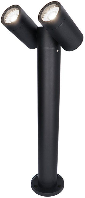 HOFTRONIC SMART Aspen dubbele LED sokkellamp 45cm - Kantelbaar - Zwart