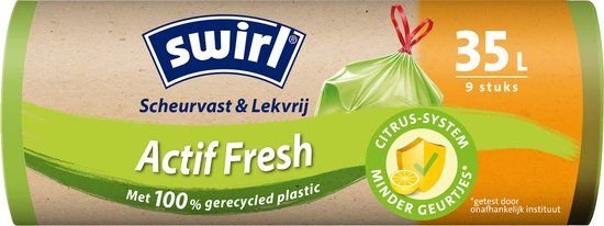Swirl 215901 Afvalzakken - 35 liter - 55cm - Transparant - 9 stuks