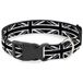 Buckle Down 15-66 cm Union Jack verouderd zwart/wit kunststof clip kraag, groot