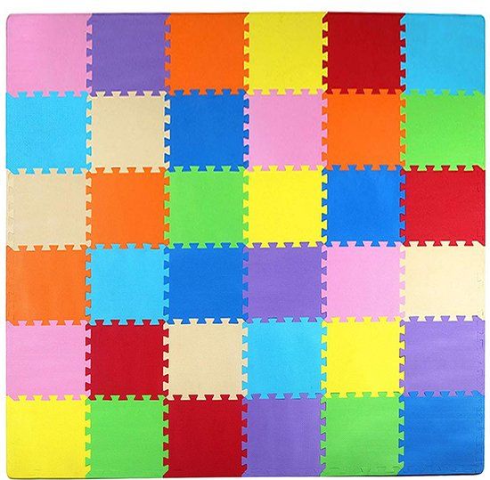 LifeGoods Multicolor Speelmat XL - 36-delig Puzzel van Schuim Vloer Tegels in 9 Kleuren - 180x180 cm