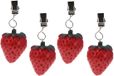 Excellent Houseware Tafelkleedgewichtjes/hangers - 4x - aardbei - kunststeen - rood