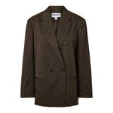 PIECES Curve oversized blazer met strass-steentjes en krijtstreep - donkerbruin