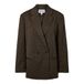 PIECES Curve oversized blazer met strass-steentjes en krijtstreep - donkerbruin