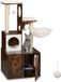 Relaxdays Krabpaal met kattenbak ombouw - 128x95x52 cm - Hangmat - Industrieel - Bruin-Wit
