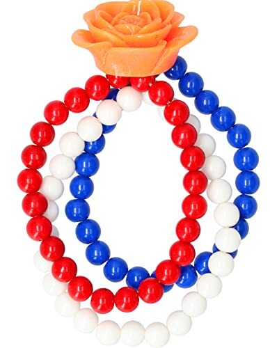 Folat - Armband met Bloemen Rood-Wit-Blauw