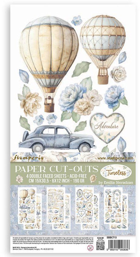 Stamperia - Timeless 6x12 Inch Paper Cut-outs (4pcs)