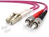 1aTTack.de 1x 15m OM4 LWL DX DUPLEX patchkabel LC/UPC - ST/UPC MM MULTIMODE - 50/125 µm LSZH violet