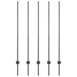 vidaXL - Ingegraven Hekpalen - 5 stuks - Grijs - 180 cm - Gepoedercoat Staal