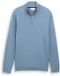 Tom Tailor Troyer gebreide trui met visgraatstructuur faded denim blue