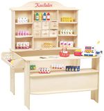 Roba Grote kinderhandelaar van hout – supermarkt met kassa + 100 accessoires – naturel