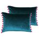 Paoletti Fiesta Twin Pack Polyester Gevulde Kussens, Teal/Bes, 35 x 50cm