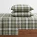 Eddie Bauer Kingsize lakens, katoenen flanellen beddengoedset met bijpassende kussenslopen, geborsteld voor extra zachtheid, diepe zak, Oeko-Tex gecertificeerd (Heartland Plaid Green)