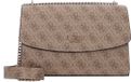 GUESS Calista Convertible Xbody Flap Bag Latte Logo Marron clair