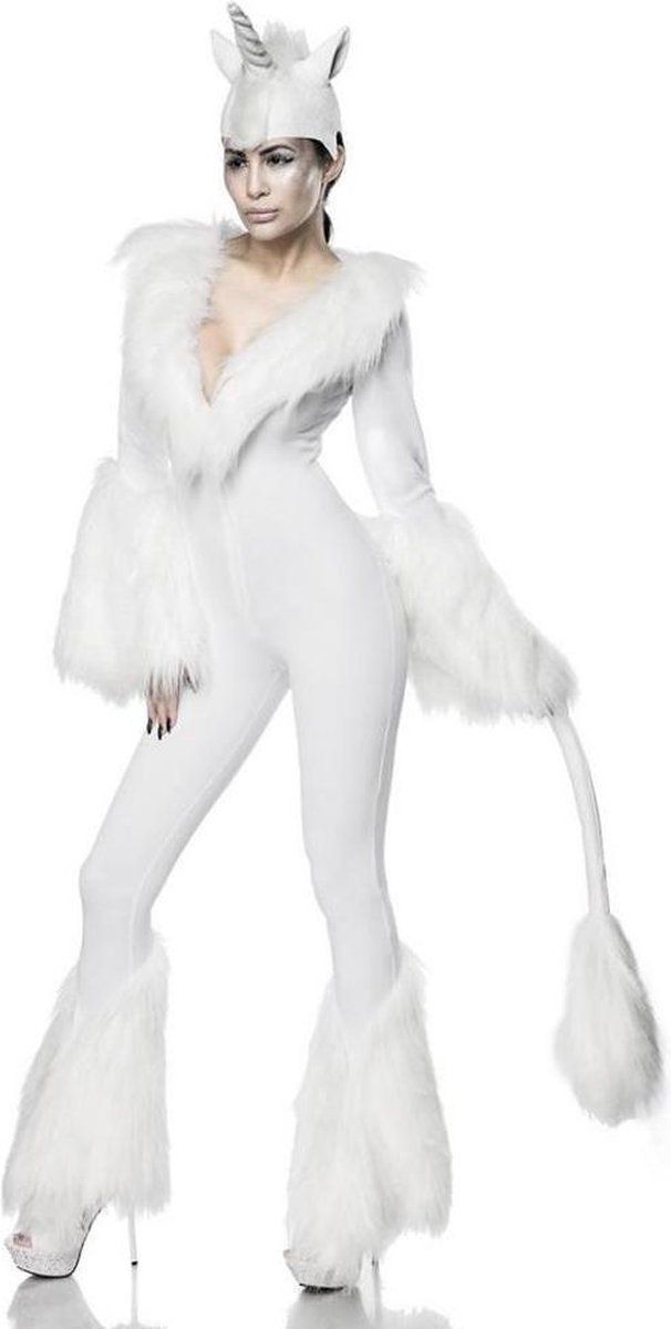 Mask Paradise Kostuum - White Unicorn Wit - Maat M - EAN: 4251302109663