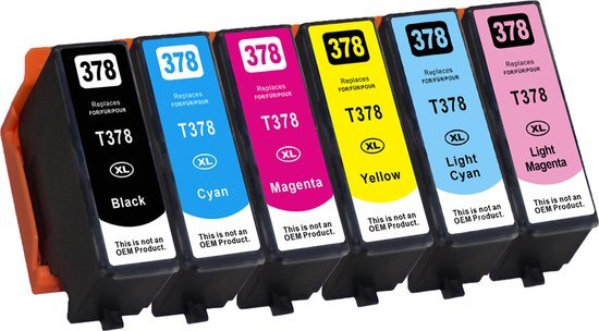 InktDL Compatible inkt cartridges voor Epson 378 / 378XL | Multipack van 6 cartridges voor Epson Expression Photo XP-8500, XP-8505, XP-8600, XP-8605, XP-8606 en XP-8700