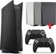 Gadgetpoint! Console + Controllers Stickers | Carbon | Zwart | Bescherming Skin | Grip | Geschikt voor PS5