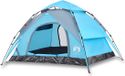 vidaXL Koepeltent 3-persoons Snelontgrendeling Blauw