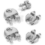 cyclingcolors 5 x kabelbinders, stalen beugel, verzinkt, U-connector, bout voor staalkabel, doe-het-zelf, hantering gereedschap, 6 mm