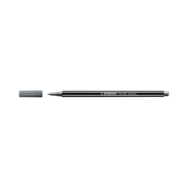 Stabilo Viltstift 68/805 metallic zilver
