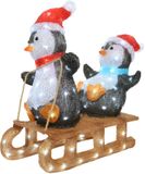 Lumineo LED kerstfiguur acryl pinguïn 110 lampjes 31 x 61,5 x 56,5cm