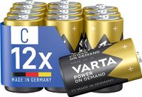 VARTA Batterijen C, grootverpakking, 12 stuks, Power on Demand, alkaline | C-batterijen LR14, Made in Germany, tot 10 jaar houdbaar, voor computeraccessoires, smarthome-apparaten of afstandsbediening