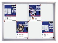 Franken SK6108 schuifglasvitrine schrijfbord magnetisch (8 A4-vellen, 95 x 68 x 4,6 cm) gelakt