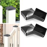 Merkloos Ornement de poteau Pyramide - 10x capuchon de poteau - 91 x 91 mm - Capuchon de poteau en acier inoxydable pour poteaux de jardin en bois - Noir