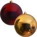 Kaemingk B.V. Boules de Noël set de 6 pièces, rouge et or, 14 cm de diamètre, plastique, brillant