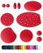 aZengear Donsjack reparatiepatches | Pre-cut, zelfklevend, zacht, waterdicht, scheurvast nylon stof om gaten in kleding, slaapzakken, skibroek (11 stuks, Rood) te bevestigen