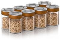 Arendo Pots de conservation, Set de 8, 750 ml, Verre borosilicaté, Couvercle à clip sous vide, Acier inoxydable