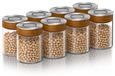Arendo Pots de conservation, Set de 8, 750 ml, Verre borosilicaté, Couvercle à clip sous vide, Acier inoxydable