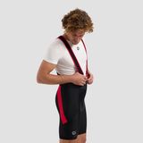 Rogelli Core Short de cyclisme Homme - Bretelles - Noir Rouge - XXL