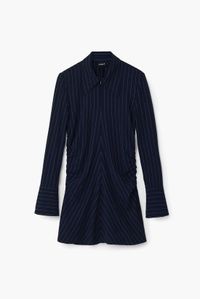 Desigual Chemise-robe Seattle Bleu XS Manches longues Haut imprimé court